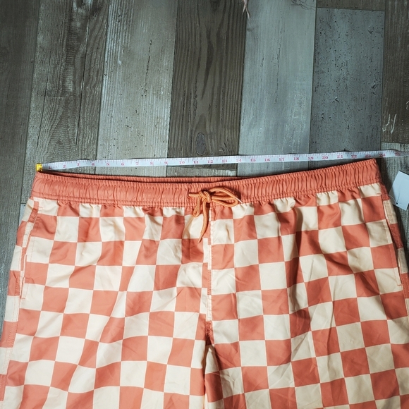 NWT Mad Engine Men's Orange Checked Swim Trunks Size XXL - Picture 7 of 14